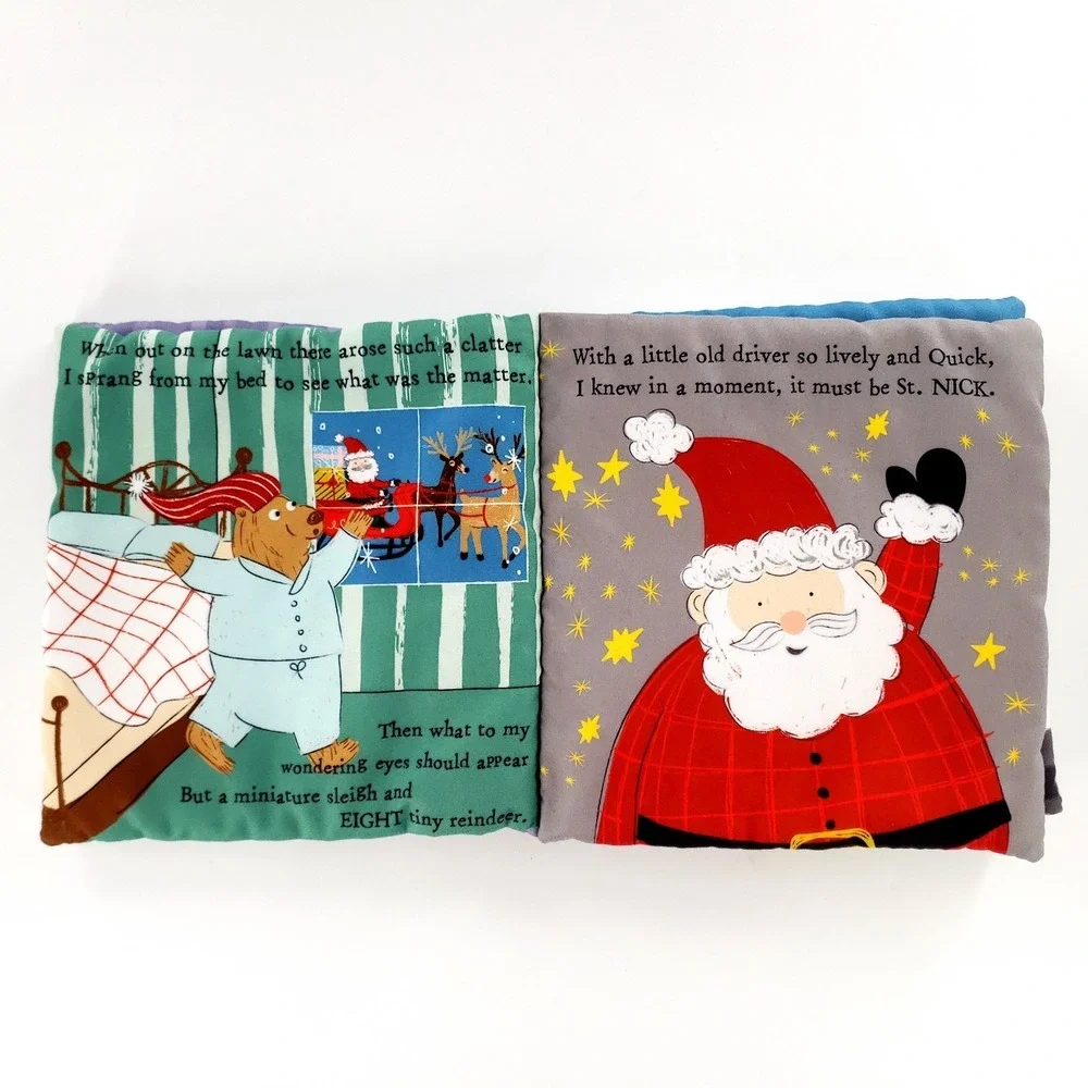 Mud Pie Night Before Christmas Cloth Fabric Children's Book 8